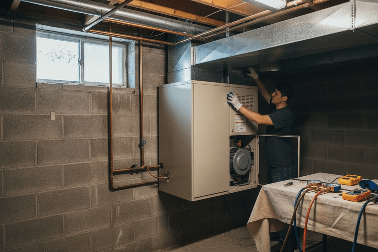 Indoor Heat Pump Unit Installation